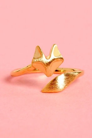 'Sly as a Fox' gold knuckle ring, $12 at Lulus.com
