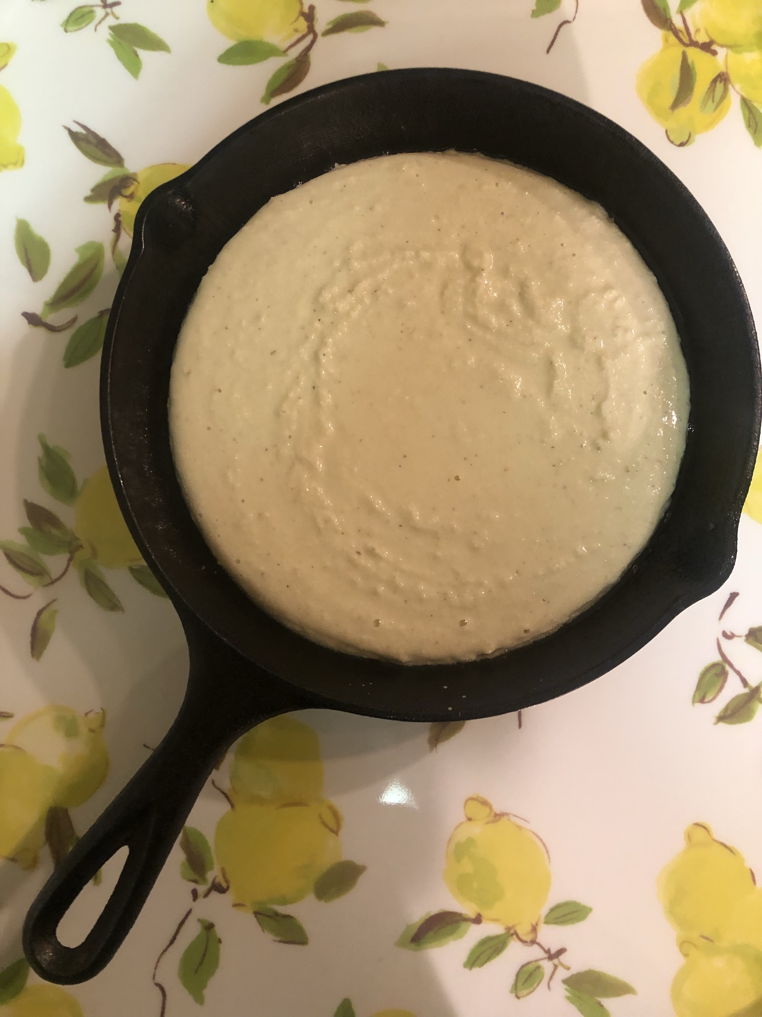 Skillet cornbread batter